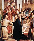 Michael Pacher Canvas Paintings - St Lawrence Distributing the Alms